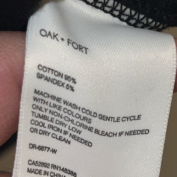 Oak + Fort Black Bodycon Ponte Knit Mini Dress Small Petite LBD Party Gothcore - Picture 8 of 9